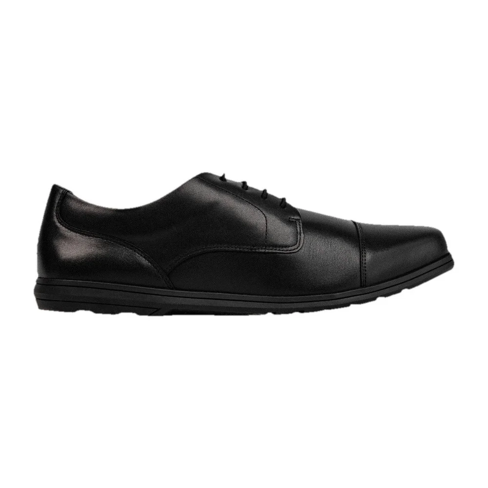 Birchbury Brenston Shoes Men's 15 Black Leather Barefoot Minimalist Derby Oxford